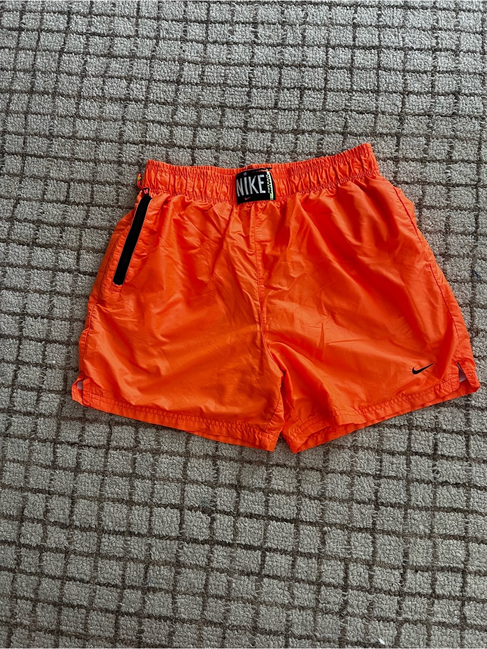 Nike Men’s Bright Orange Athletic Shorts with Black Trim